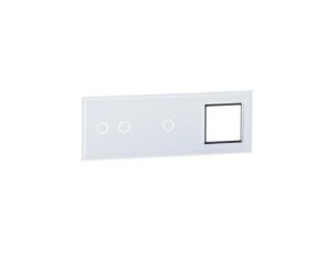 Livolo BIAŁY PANEL SZKLANY 2+1+ MIEJSCE NA GNIAZDO 7021G-61