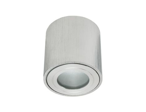 Oprawa sufitowa ERMETICO-O-S srebrna szczotkowana okrągła 1xgu10 natynkowa nad prysznic hermetyczna ip44 łazienkowa