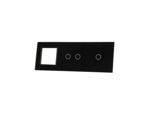 Livolo CZARNY PANEL SZKLANY 1+2+ MIEJSCE NA GNIAZDO 7012G-62