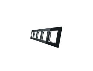 Livolo PIĘCIOKRTONA CZARNA RAMKA SZKLANA 364 x 80mm GPF-5-62