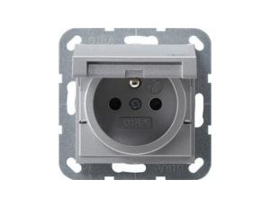 Gira Gniazdo z bolcem z kl. i ochr.dz. S ystem 55 kolor aluminiowy