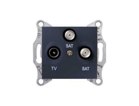 SEDNA Gniazdo antenowe TV/SAT/SAT końcowe grafitowe SDN3502170