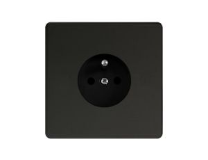 Varilight Metal 2 gniazda czarny mat B/K bez kołnierza wewnętrznego Linia Metal 16A 250V stal nierdzewna przesłony torów prądowy