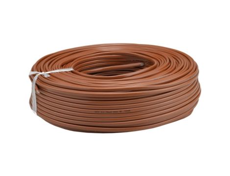 Przewód prądowy H03VVH2-F / OMYp 300V 2x0,75 płaski brązowy linka Mercor 50m