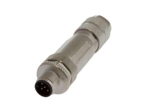 Złącze kablowe męskie proste M12 5 pin połączenie śrubowe fi5-8mm ekranowane 4A 60V -40-85stC IP67 VK003Y29