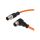 Kabel połączeniowy, 0,6 m, M12 żeński (gniazdo) 4-pinowy kątowy, M12 męski (złącze) 4-pinowy prosty, VK06RF21