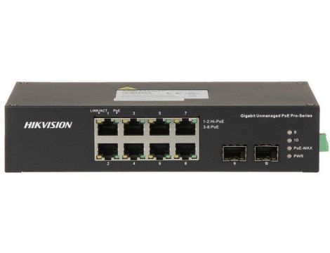 Switch PoE 10-portowy + SFP (niezarządzalny) DS-3T0310HP-E/HS