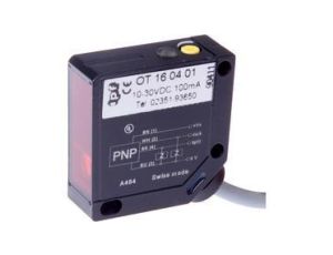 OT160401 Czujnik optyczny, przyciskowy, 10-30V DC, 2x PNP antivalent, kabel 5m