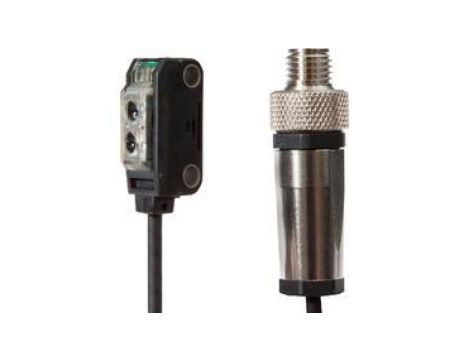 OTQ80170 Czujnik optyczny, przycisk, 12-24V DC, PNP NO, wtyczka kabla M8 3-pin 0.3m