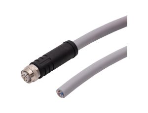 VKAEF001 Kabel połączeniowy, 15 m, gniazdo M12 5-stykowe kodowane L proste, wolna końcówka kabla, PUR (poliuretan)