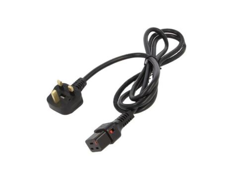 Kabel BS 1363 (G) wtyk, IEC C19 żeński 2m z blokadą IEC LOCK IL19-UK1-H05-3150-200