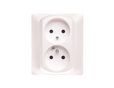 SISTENA LIFE Gniazdo podwójne z/u 16A IP20 z przesłonami pearl 771538