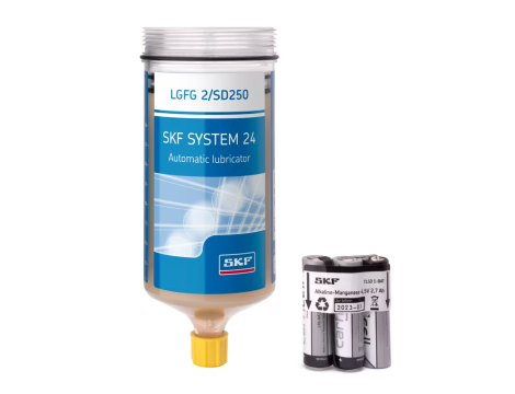 SKF - Wkład smarownicy, zestaw uzupełniający z bateriami, do kontaktu z żywnością, LGFG 2/SD250