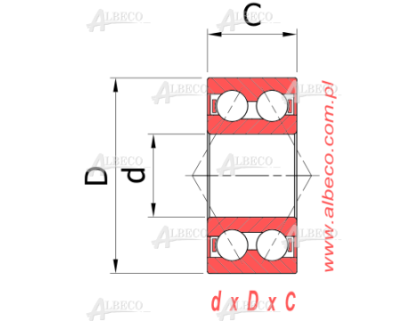 NAF - Łożysko skośne dwurzędowe, ze stali nierdzewnej , SS 3303 2RS T NAF, 17 x 47 x 22,2