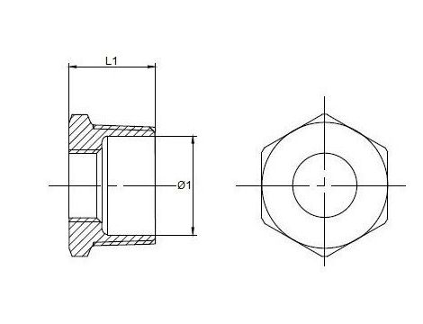 Redukcja gwintowana nierdzewna R 3/4 GZ - R 1/8 GW, stal 316 - 2