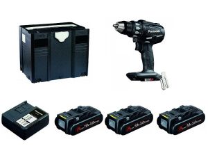 ZESTAW PANASONIC PN-BOX CARBON: wkrętarka 74A2X + 3 baterie 18V/3,0Ah, ładowarka, Tanos T-lock systener