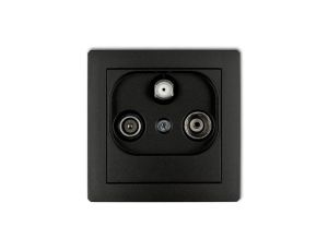 DECO Gniazdo RTV-SAT końcowe czarny mat 12DGST