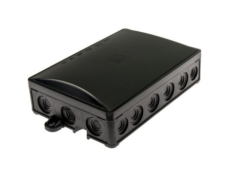 Puszka instalacyjna hermetyczna 90x130 klik, 18 dławików, czarna