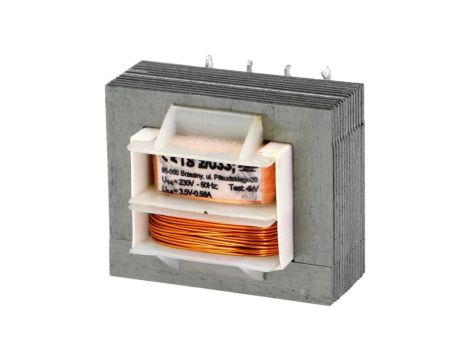 Transformator sieciowy 2VA, 230VAC, 3,5V, 580mA, Wypr: do druku TS 2/033