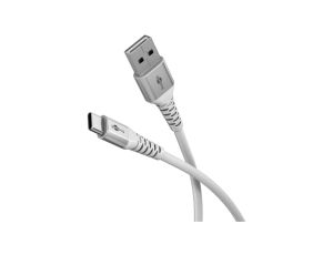 Super miękki kabel tekstylny USB-C™ z metalowymi złączami, 1 m, biały - Długość kabla 1 m