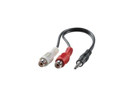 Kabel VALUE 3,5 mm (M) - do zacisku (2x F), czarny, 0,2 m