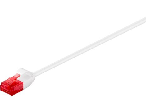 CAT 6Smukły kabel połączeniowy,U/UTP, Biały - Długość kabla 1 m
