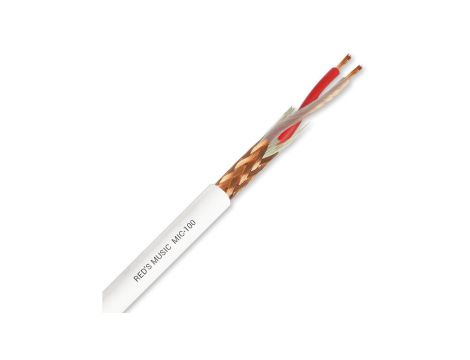 Kabel mikrofonowy biały 2x0,23mm OFC Twinax PVC MIC-100-WHITE /100m/