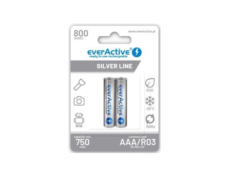 Akumulator Ni-MH R03 AAA 800mAh 1.2V R2U SILVER LINE /2szt./