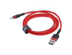 Kabel High Speed, USB 2.0 1m czerwony tekstylny 2,4A CAMKLF-B09