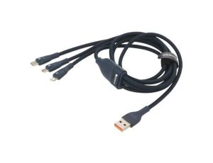 Kabel USB 2.0 1,2m granatowy tekstylny 66W CASS040003