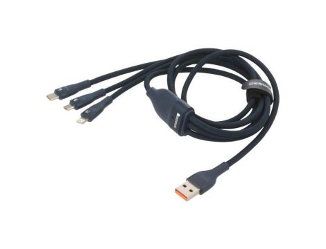 Kabel USB 2.0 1,2m granatowy tekstylny 66W CASS040003