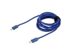Kabel USB 2.0 USB C wtyk z obu stron 2m niebieski tekstylny CAJY000703