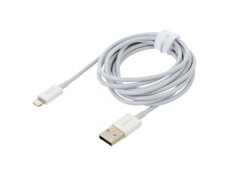 Kabel Apple Lightning wtyk - USB A wtyk 2m biały tekstylny CALYS-C02