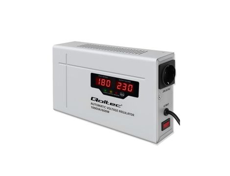 Qoltec Automatyczny Stabilizator napięcia AVR 1000VA 3 Compact Toroidalny transformator