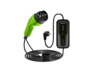 Qoltec Mobilna ładowarka do samochodu elektrycznego EV z regulacją 2w1 Typ2 3.5kW 230V LCD Przenośna 4m