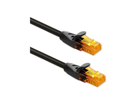 Qoltec Kabel Patchcord UTP CAT6 2 x RJ-45 High speed 1Gb/s Pozłacane styki 10m czarny