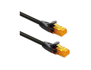 Qoltec Kabel Patchcord UTP CAT6 2 x RJ-45 High speed 1Gb/s Pozłacane styki 30m czarny