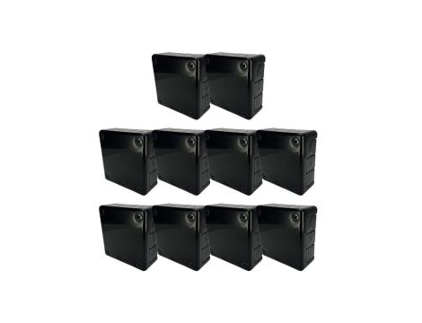 Puszka hermetyczna natynkowa 118x118x46mm 12-wlotowa z dławikami gumowymi, IP55 zamknięcie na wkręty czarna EDO 10szt