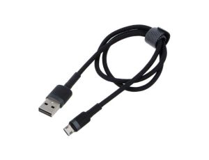 Kabel High Speed, USB 2.0 0,5m czarny tekstylny 2,4A CAMKLF-AG1