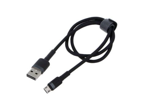Kabel High Speed, USB 2.0 0,5m czarny tekstylny 2,4A CAMKLF-AG1