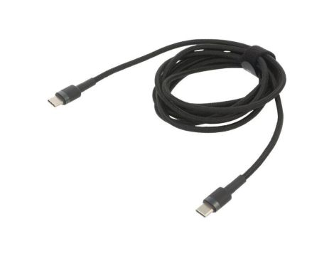 Kabel USB C wtyk z obu stron 2m czarny tekstylny 60W CATKLF-HG1