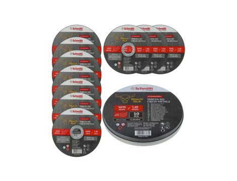 Tarcza do cięcia metalu 125x1 mocna z drobinami diamentu 10 sztuk w etui BULL Schmith