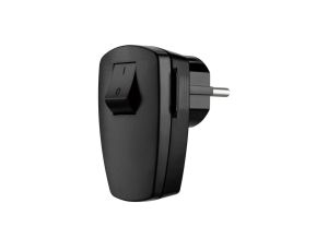 Wtyczka kątowa rozbieralna z łącznikiem unischuko 250V~,16 A, IP20, czarna / 12102