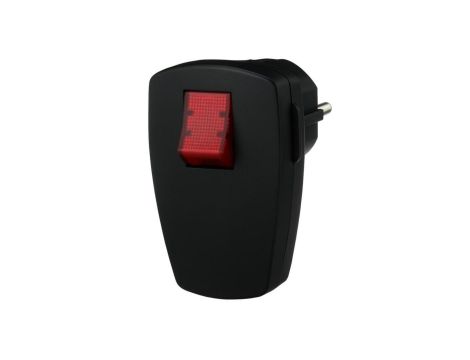 Wtyczka kątowa rozbieralna z łącznikiem podświetlanym unischuko 250V~,16 A, IP20, czarna / 12103