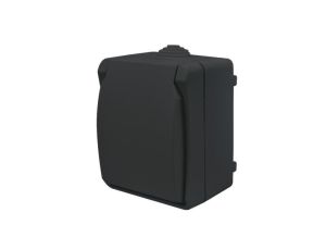 Gniazdo pojedyncze z uziemieniem natynkowe z klapką Aqua Plus IP54 antracyt / 40333