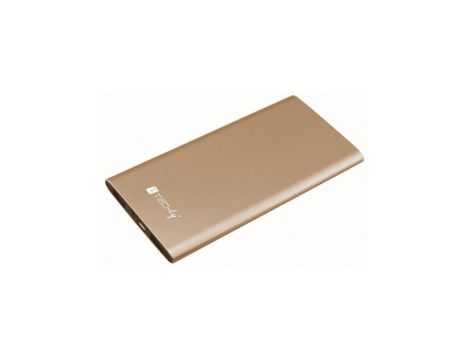 Zasilacz PowerBank 5000mAh 2x USB-A 1A i 2.1A Złoty Techly