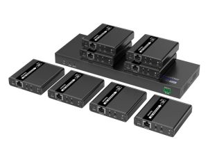 Extender HDMI 1x8 4K30Hz do 40m po skrętce Kat6 IR PoC