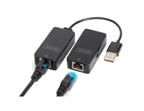DIGITUS Przedłużacz USB 2.0 po skrętce Cat.5e/6 UTP do 50m