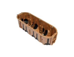 Puszka instalacyjna podtynkowa potrójna typu ProDuo ECO fi: 68x60 dwukomponentowa wiatroszczelna IP30 jasnobrązowa