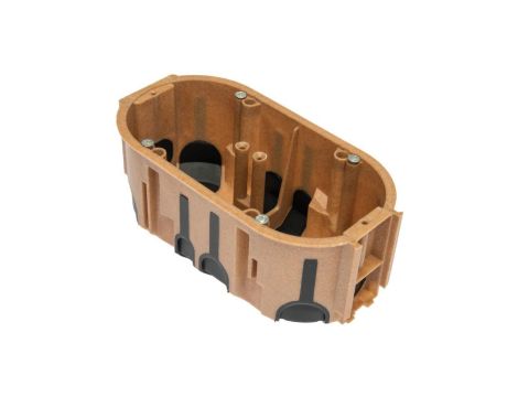 Puszka instalacyjna podtynkowa podwójna typu ProDuo ECO fi: 68x60 dwukomponentowa wiatroszczelna IP30 jasnobrązowa